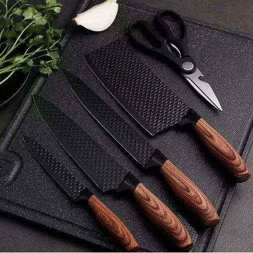 Kit Completo de Facas Inox 6 Peças com Cabo Reforçado em Aço Carbono - Corte Perfeito 2