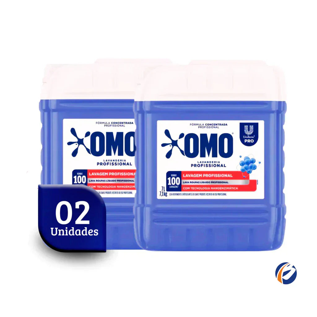 Kit 2und Lava Roupas Líquido Lavanderia Pro Omo 7L cada 1