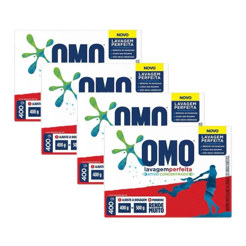 Kit 04 Lava Roupas em Pó OMO 400g 1