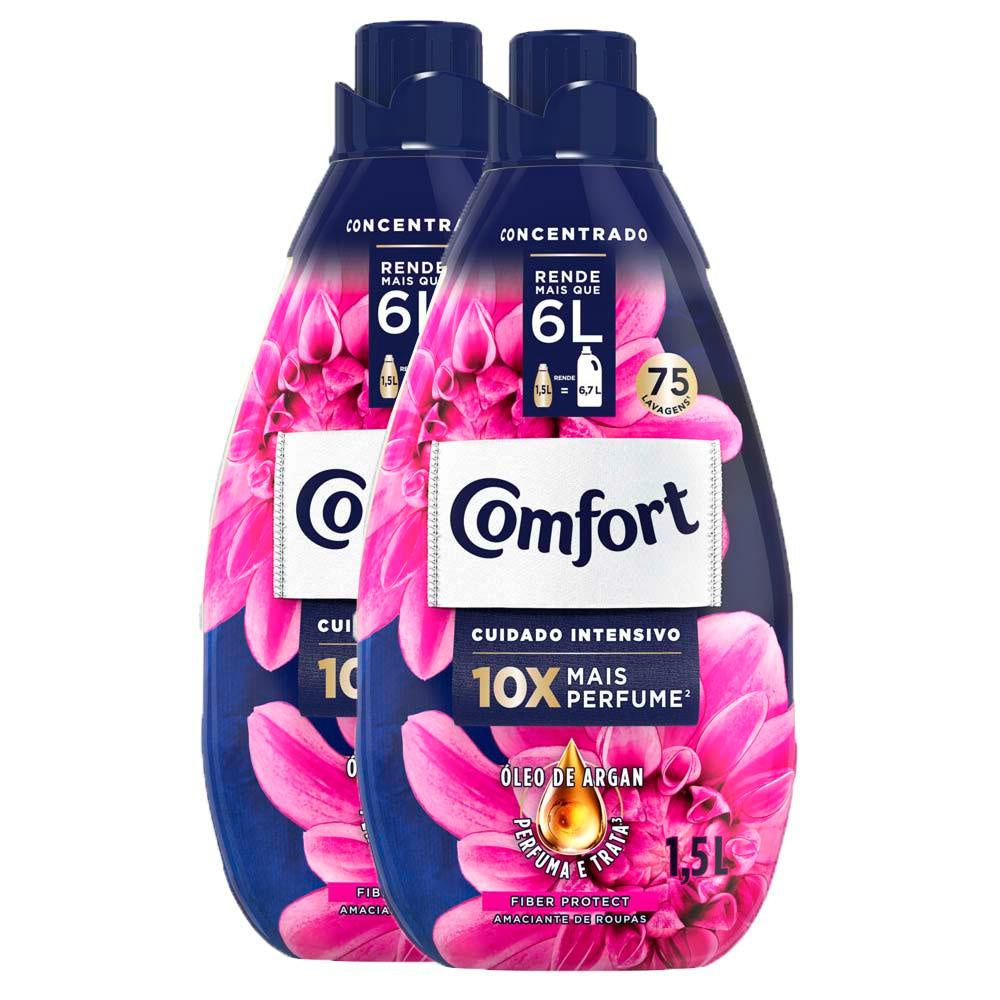 Kit 2 Amaciante Concentrado Comfort Fiber Protect 1.5L 1