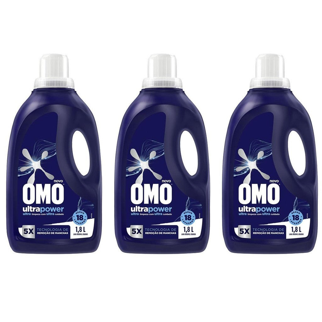Kit 3 Lava Roupas Líquido Omo Ultra Power 1,8L cada 1