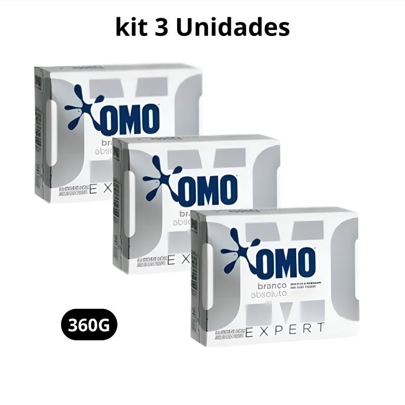 Kit com 3 Sabão em Pó OMO Branco Absoluto 360g 1