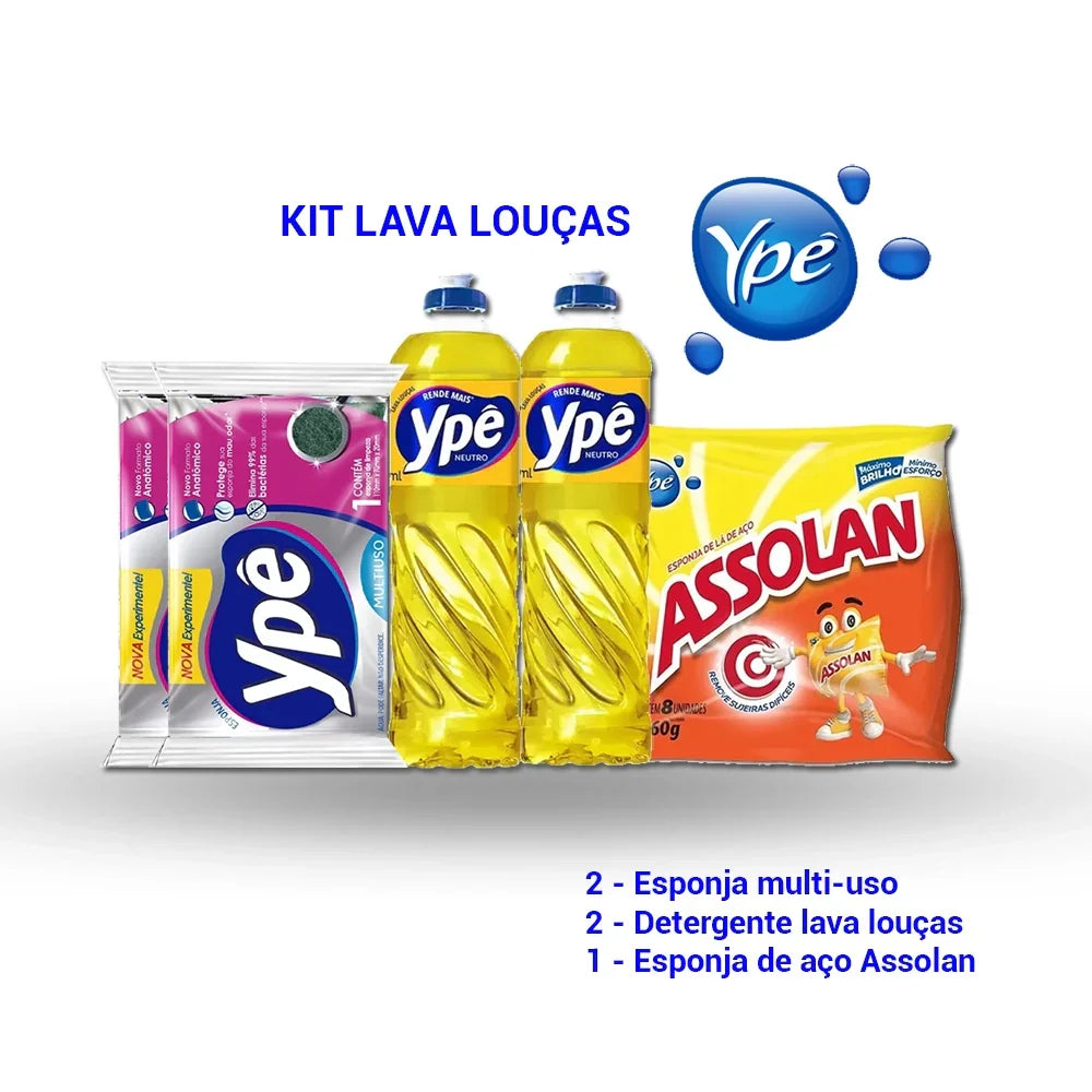 Kit Lava Louças Ypê com Assolan 1