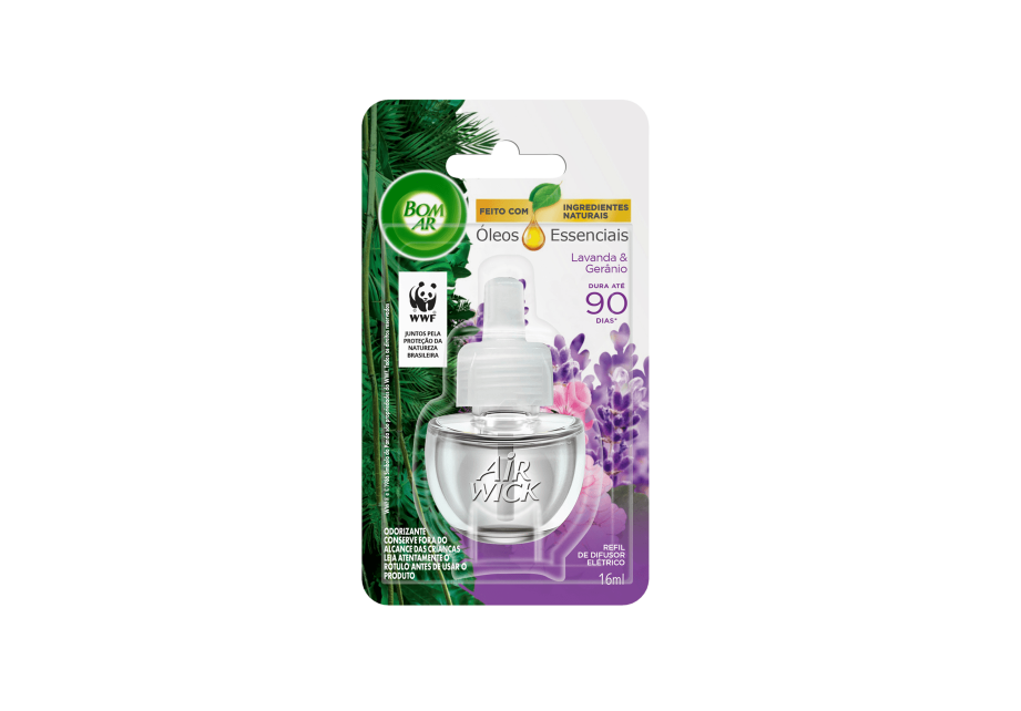 Odorizador Refil Elétrico Lavanda e Gerânio 16ml Bom Ar 1