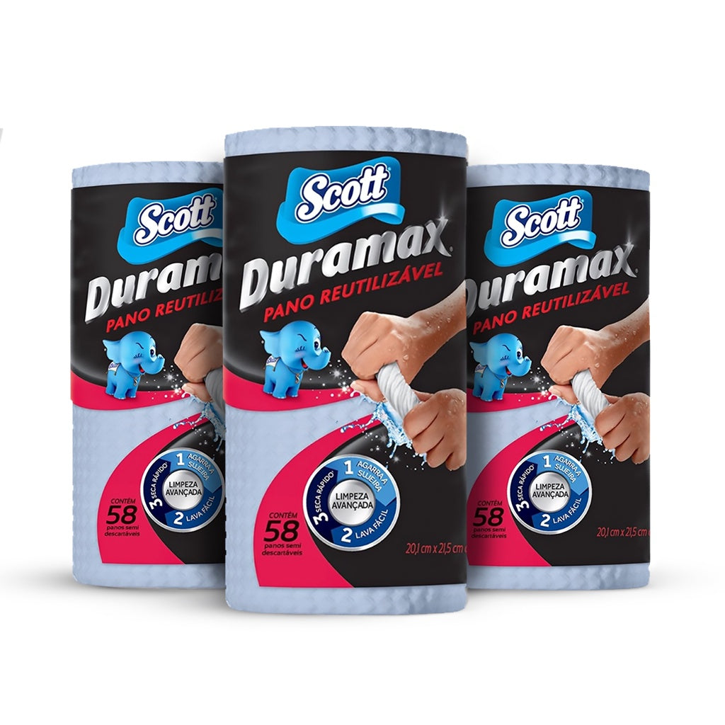 Kit com 3 Panos Duramax Scott - Multiuso Reutilizável 1