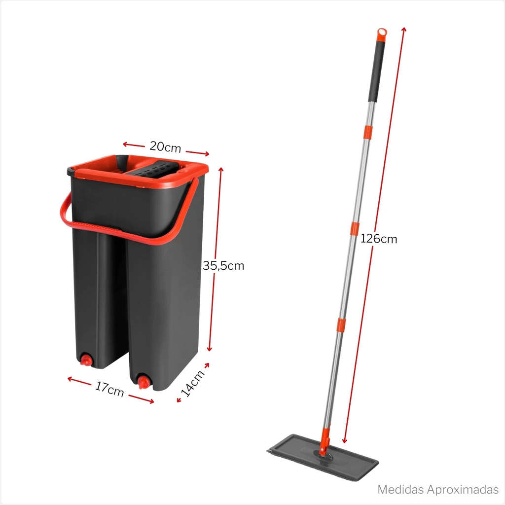 Mop Lava e Seca Kit Completo + 1 Refil de Microfibra GRÁTIS 2