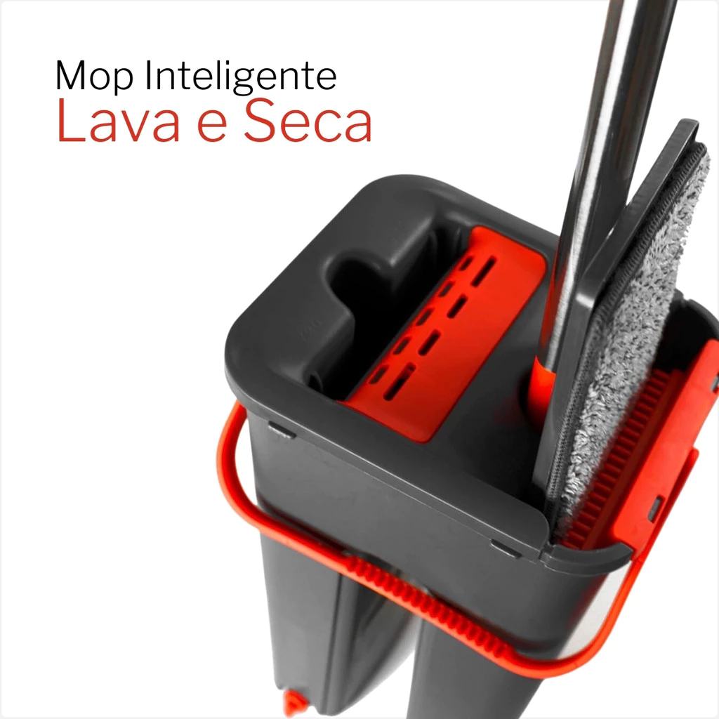 Mop Lava e Seca Kit Completo + 1 Refil de Microfibra GRÁTIS 3