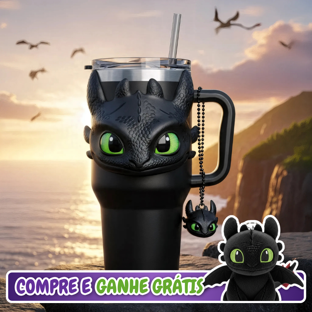 🖤 Copo Térmico Banguela + Pingente Mini Fúria da Noite 1,15 L  1