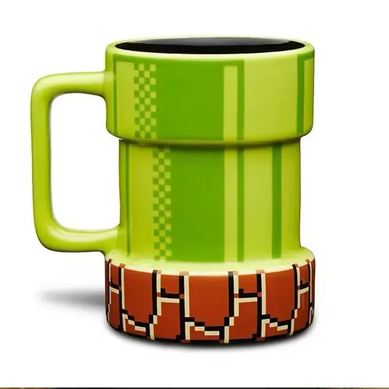 🍄 Caneca Super Mario – Cano Verde Pixelado 325ml  1