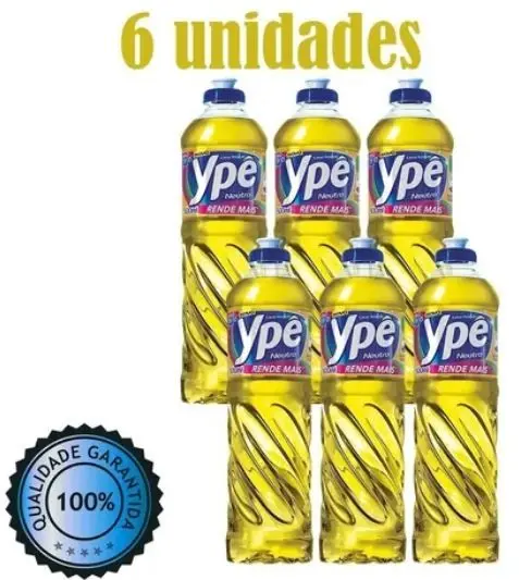 Detergente Líquido Ypê 500ml Neutro - Kit Com 6 Unidades - Ype 1