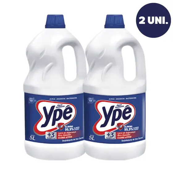 Kit 2 Água Sanitária Cloro Ativo 5 Litros Ypê - YPE 1