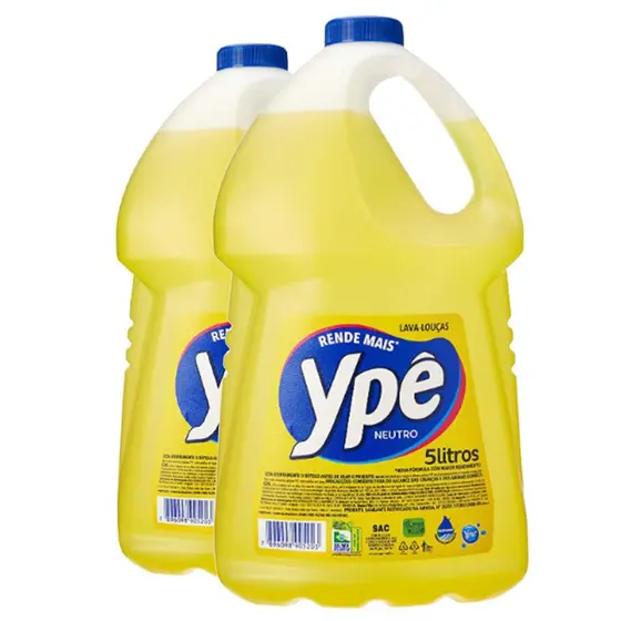 Kit 2 Detergente Liquido Neutro Ypê 5L Cada Unidade 1