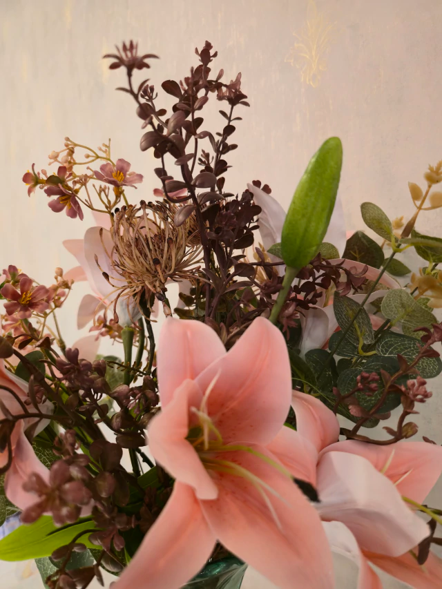 Arranjo Líros e Eucaliptos P (Rosa) 2