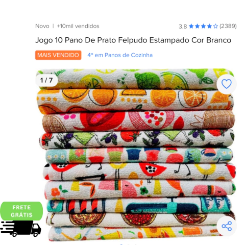Kit 100 Pano de Prato Atoalhado Felpudo 100% Algodão 1