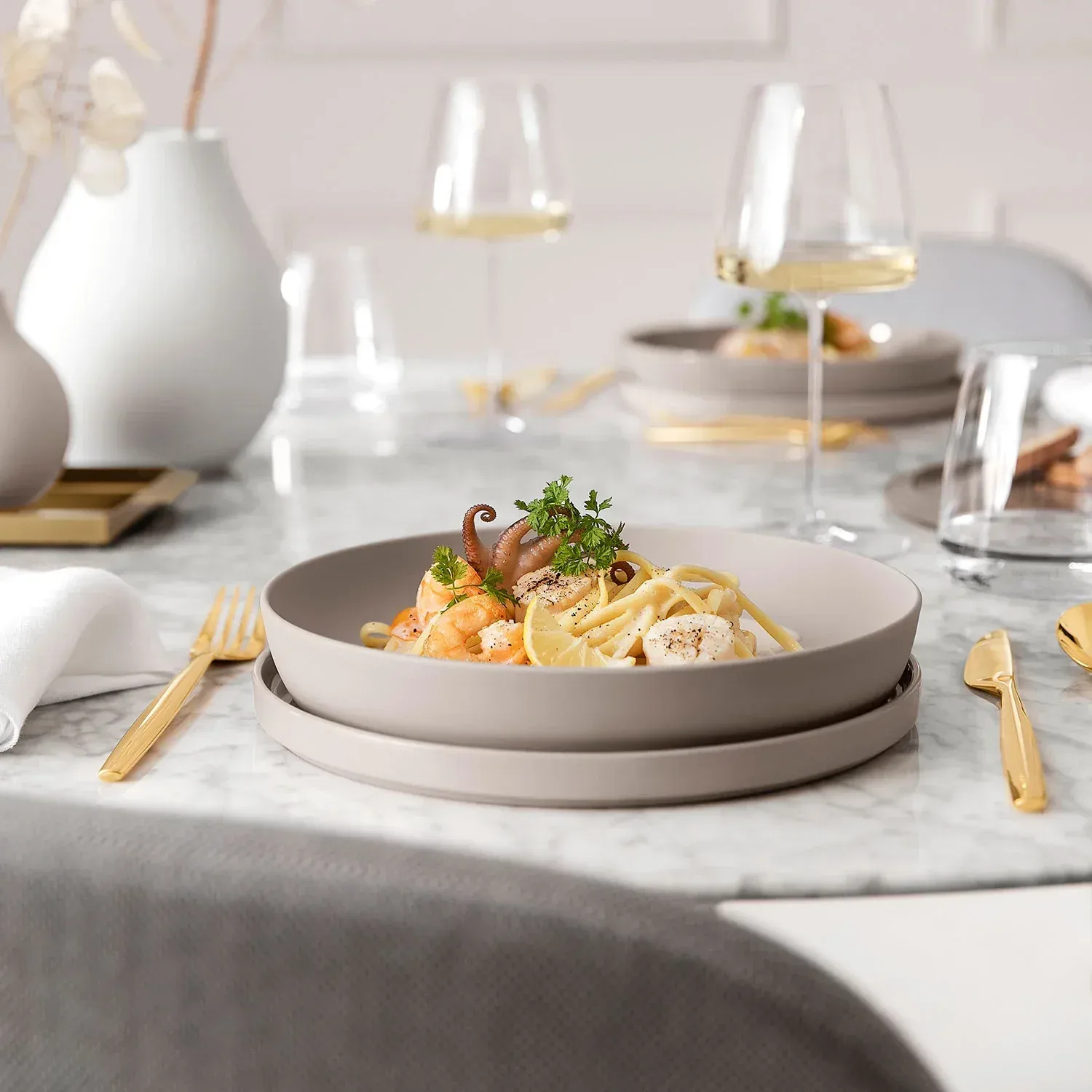 Conjunto de Jantar para 2 Pessoas - La Boule 7 Peças Bege 2
