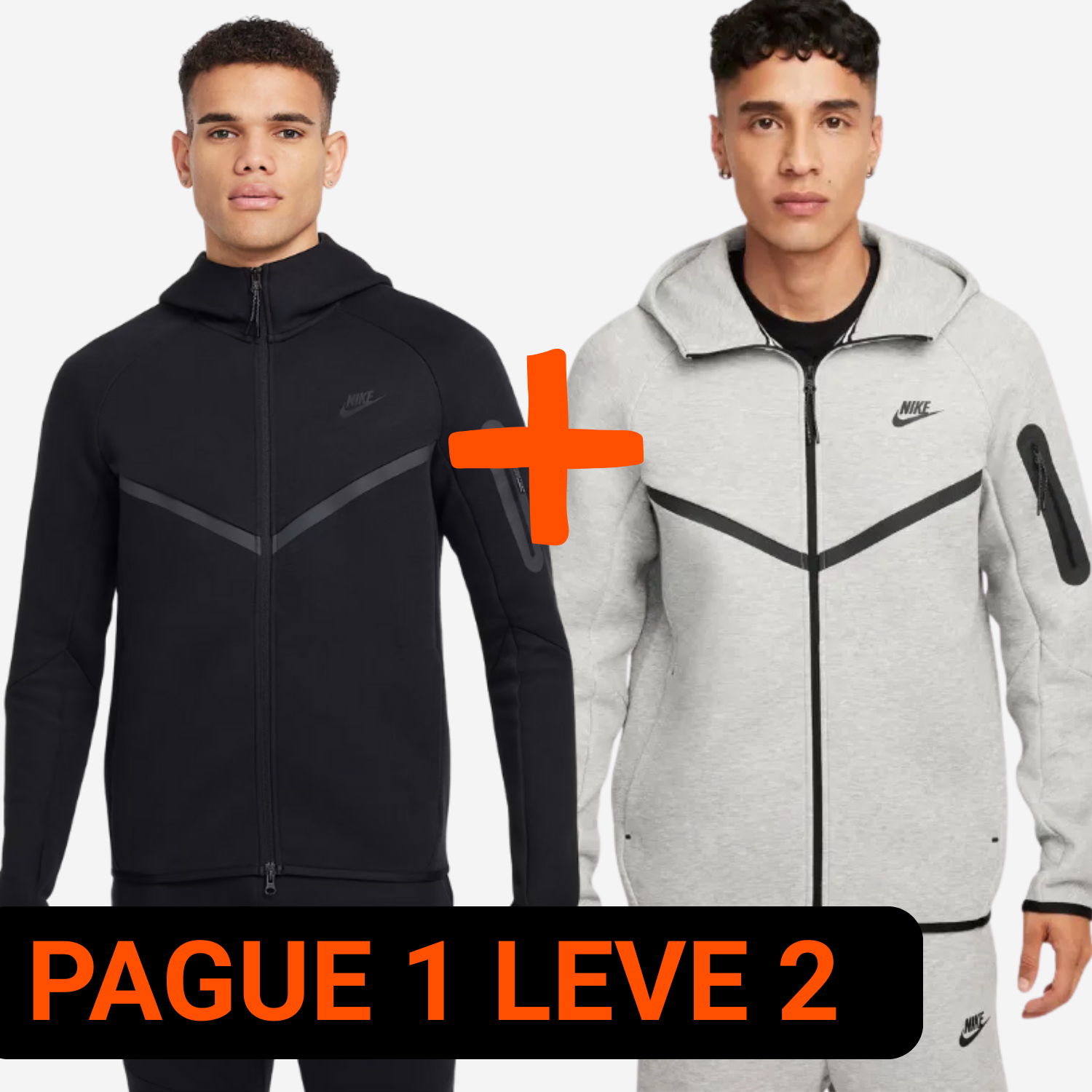 Conjunto Nike Tech Fleece Preto + Conjunto Nike Tech Fleece Cinza (Pague 1 Leve 2) 1