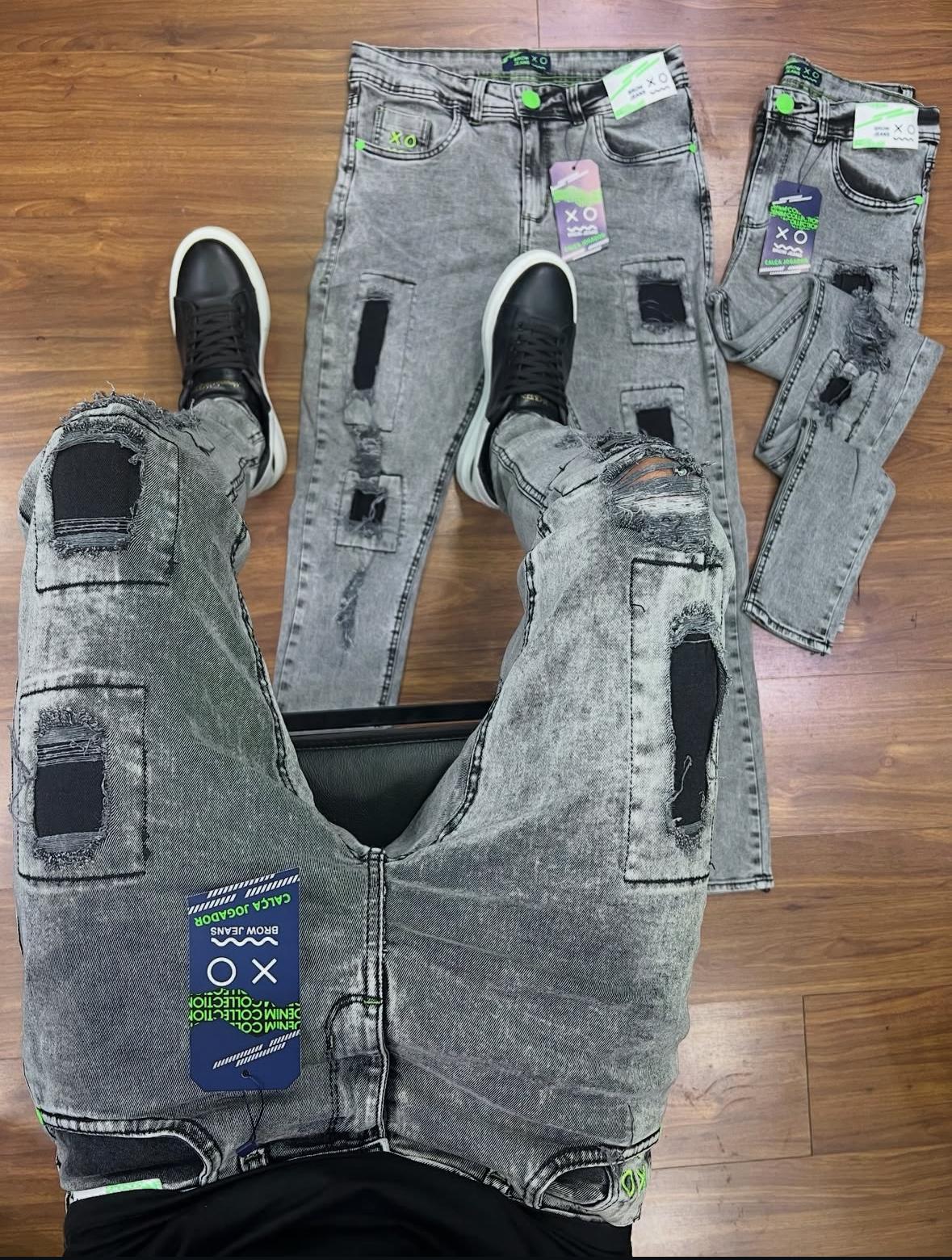 Calça Jeans Jogador com Rasgo Original 1