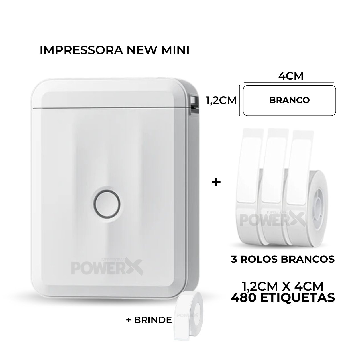 Impressora Mini+ 10 Rolos Adesivos 3