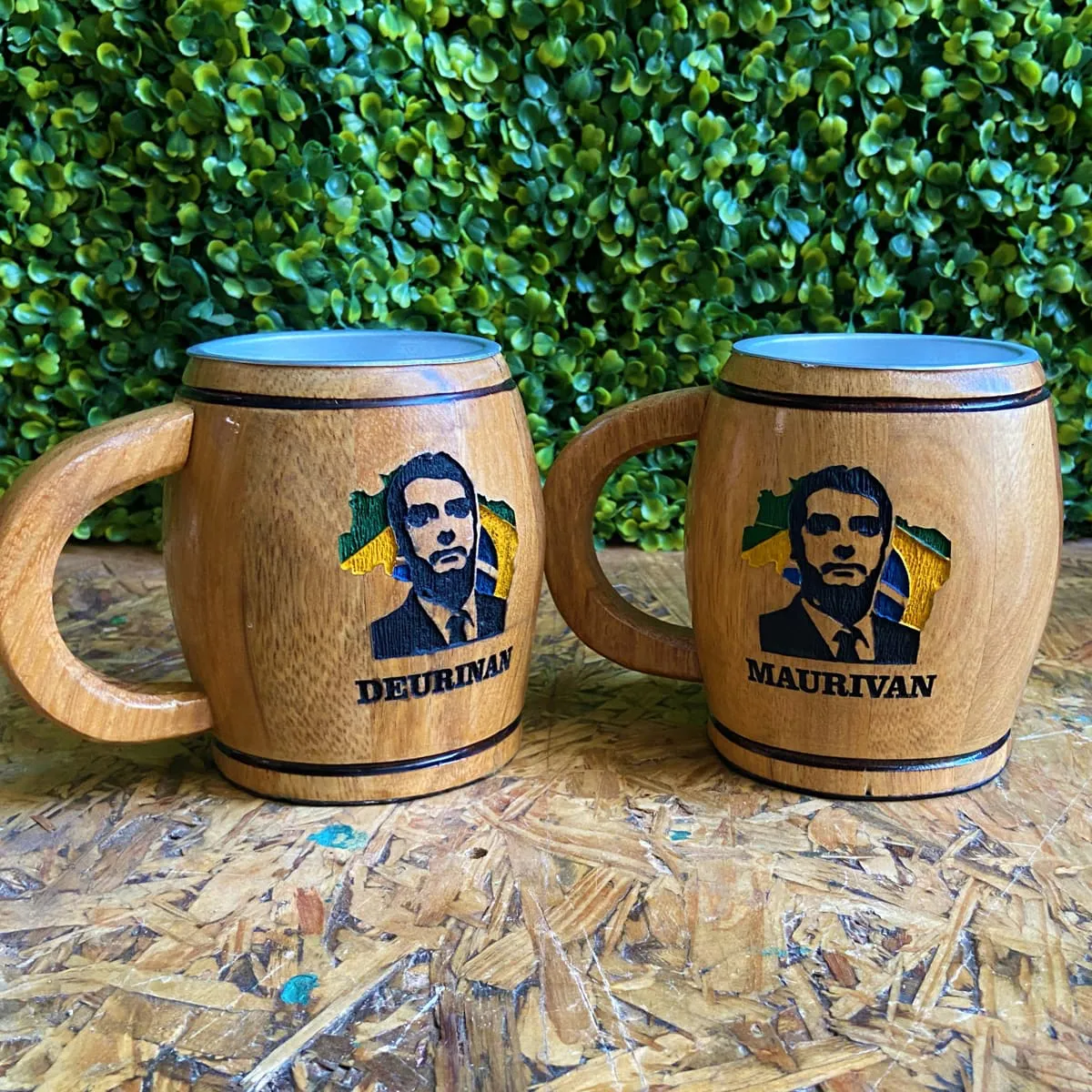 Caneca de Chopp em Madeira Bolsonaro - Personalizada 4