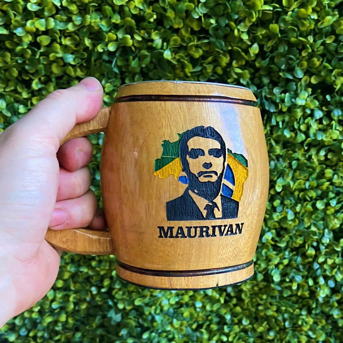 Caneca de Chopp em Madeira Bolsonaro - Personalizada 5