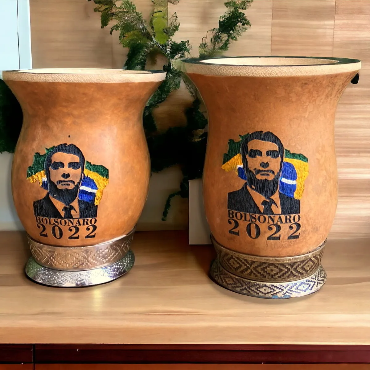 Cuia Personalizada Bolsonaro - Pé Cromado 2