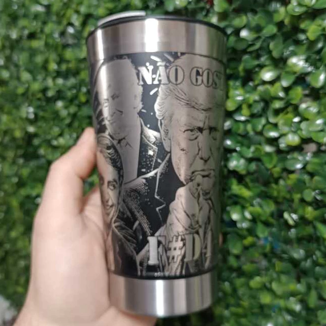 Copo Térmico Personalizado Bolsonaro Trump Hin 470ml Gravação 360° Graus Laser 2