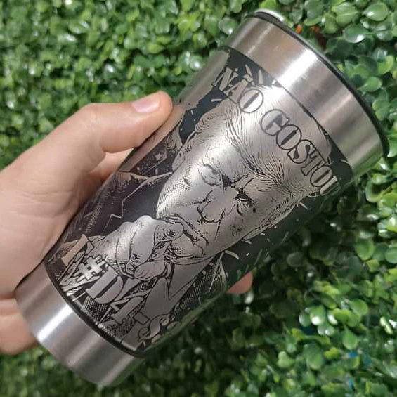 Copo Térmico Personalizado Bolsonaro Trump Hin 470ml Gravação 360° Graus Laser 4