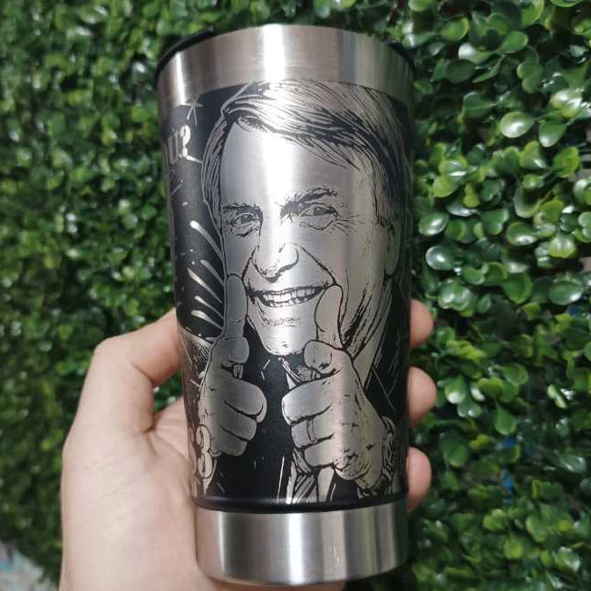 Copo Térmico Personalizado Bolsonaro Trump Hin 470ml Gravação 360° Graus Laser 7