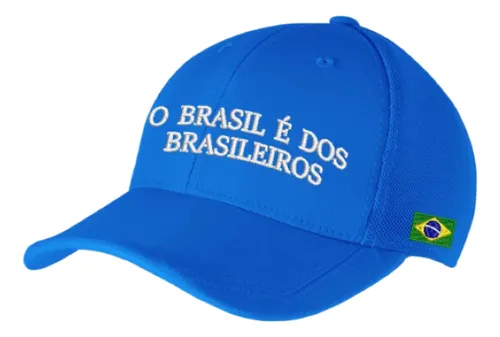 Boné O Brasil É Dos Brasileiros Lula Azul Original Bordado 2