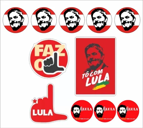 Cartela Adesivo Decorativo Sticker Presidente Novo Lula Pt 1