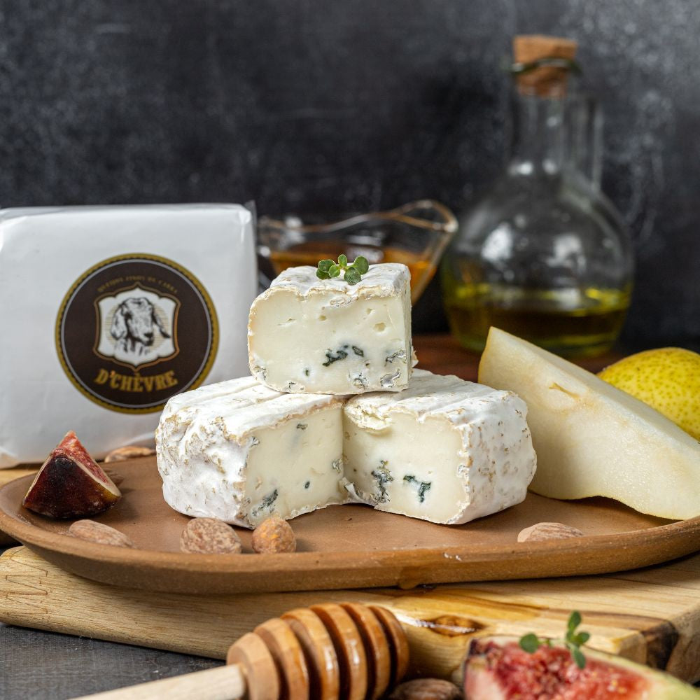 Alvura Blue - Queijo Artesanal de Casca Florida e Veios Azuis de Leite de Cabra - Peça 220G 1