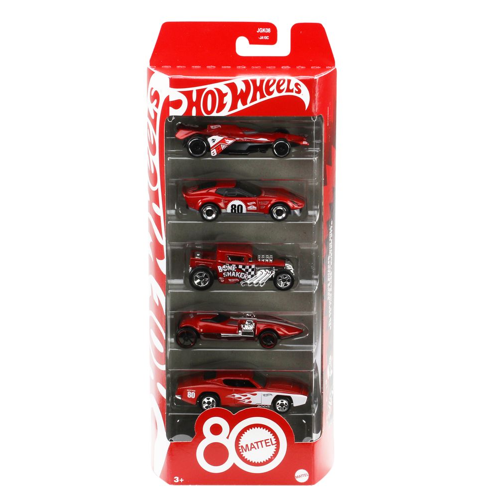 Hot Wheels Kit 5 Carrinhos Coleção 80 Anos - Mattel 1