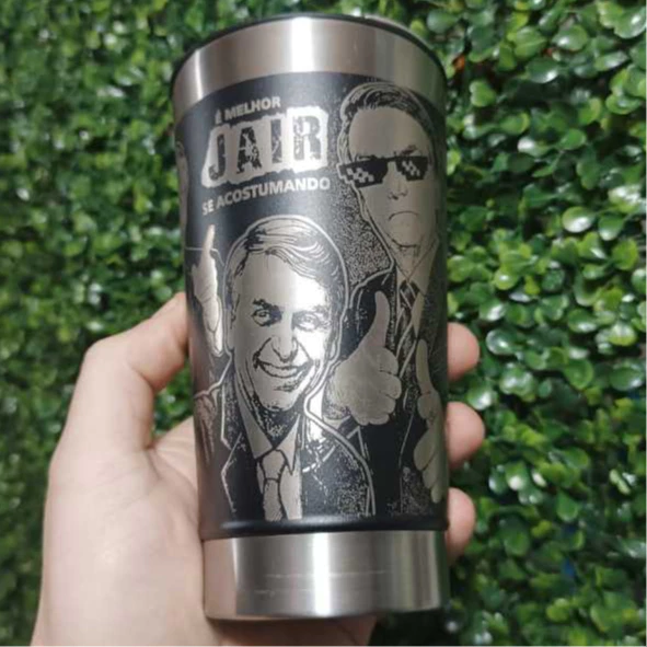 Copo Térmico Personalizado Bolsonaro.. 470ml Gravação 360° Graus A Laser 6