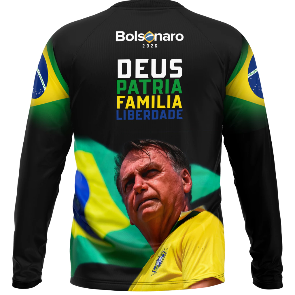Camisa Camiseta Brasil Patriota Bolsonaro 2026 com Proteção Solar Uv50+ 2