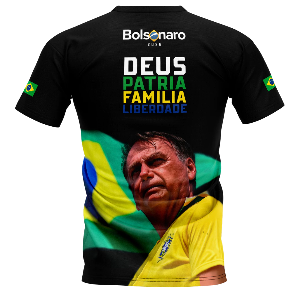 Camisa Camiseta Brasil Patriota Bolsonaro 2026 com Proteção Solar Uv50+ 3