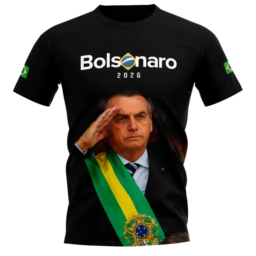 Camisa Camiseta Brasil Patriota Bolsonaro 2026 com Proteção Solar Uv50+ 4