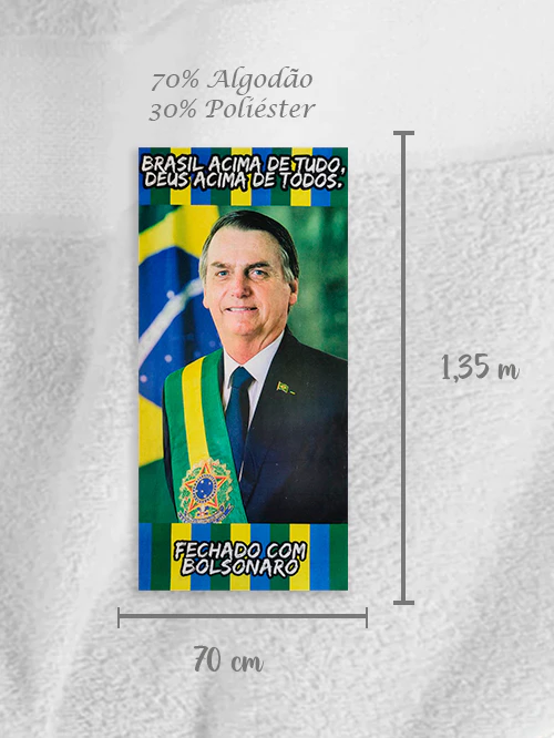 Toalha de Banho e Praia Estampada do Bolsonaro 3