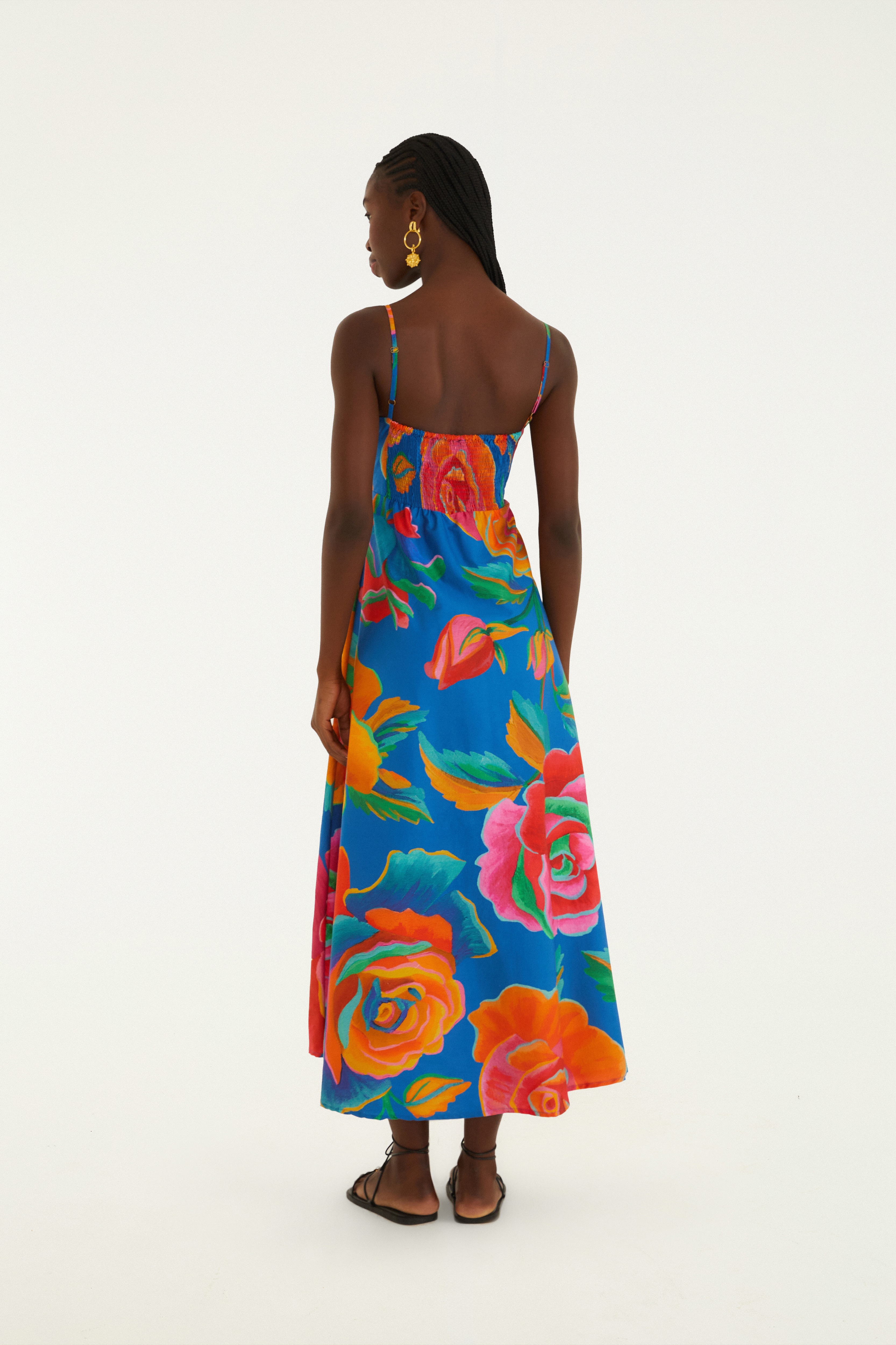 Vestido Marias Estampado Rosas Pintadas 2