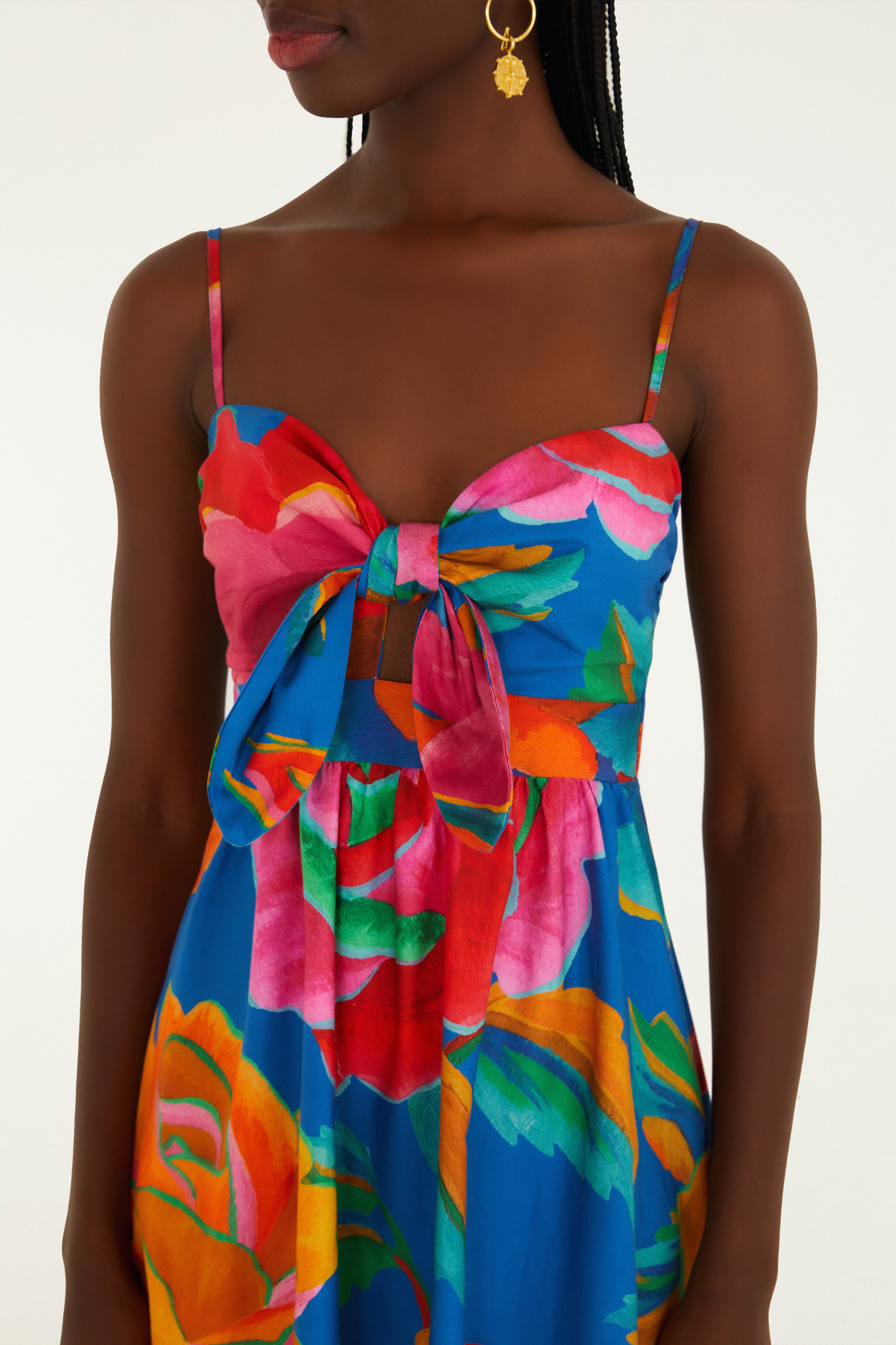 Vestido Marias Estampado Rosas Pintadas 3