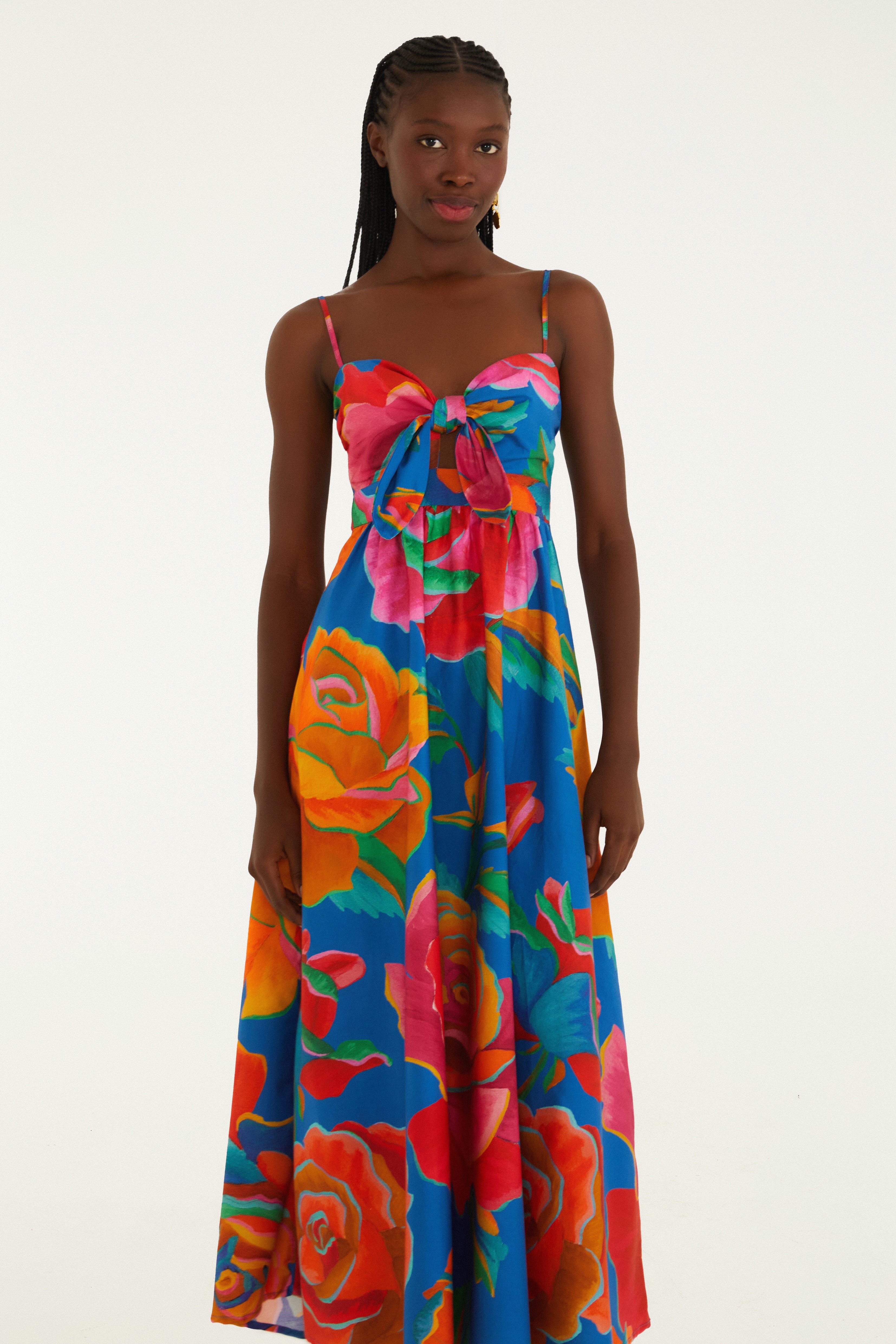 Vestido Marias Estampado Rosas Pintadas 4