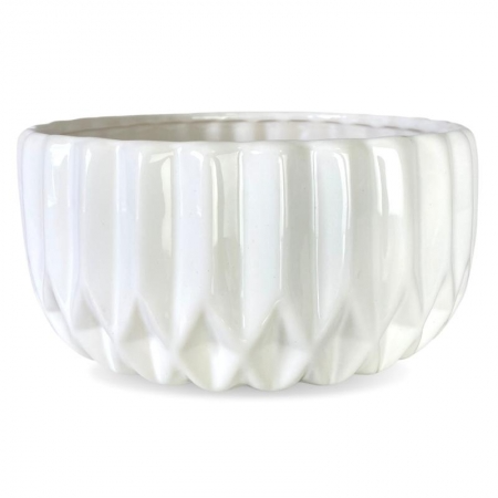 ARRANJO DE ORQUÍDEA VIOLETA COM VASO DE CERÂMICA BRANCO VENEZA 4