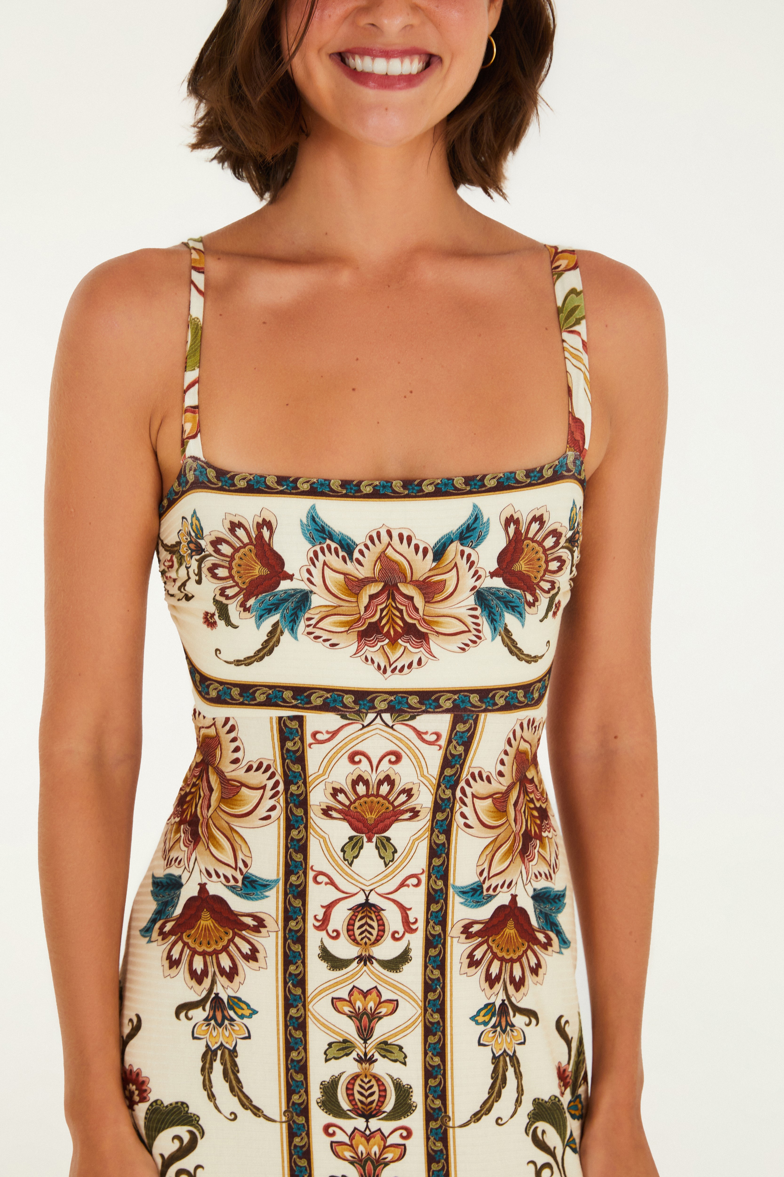 Vestido Midi Estampado Jardim Majestoso 3