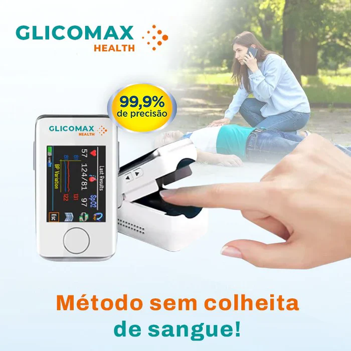 GLICOMAX ORIGINAL - Medidor de glicose menos invasivo. (NÃO PRECISA FURAR O DEDO MEDIDOR VIA LASER) 1