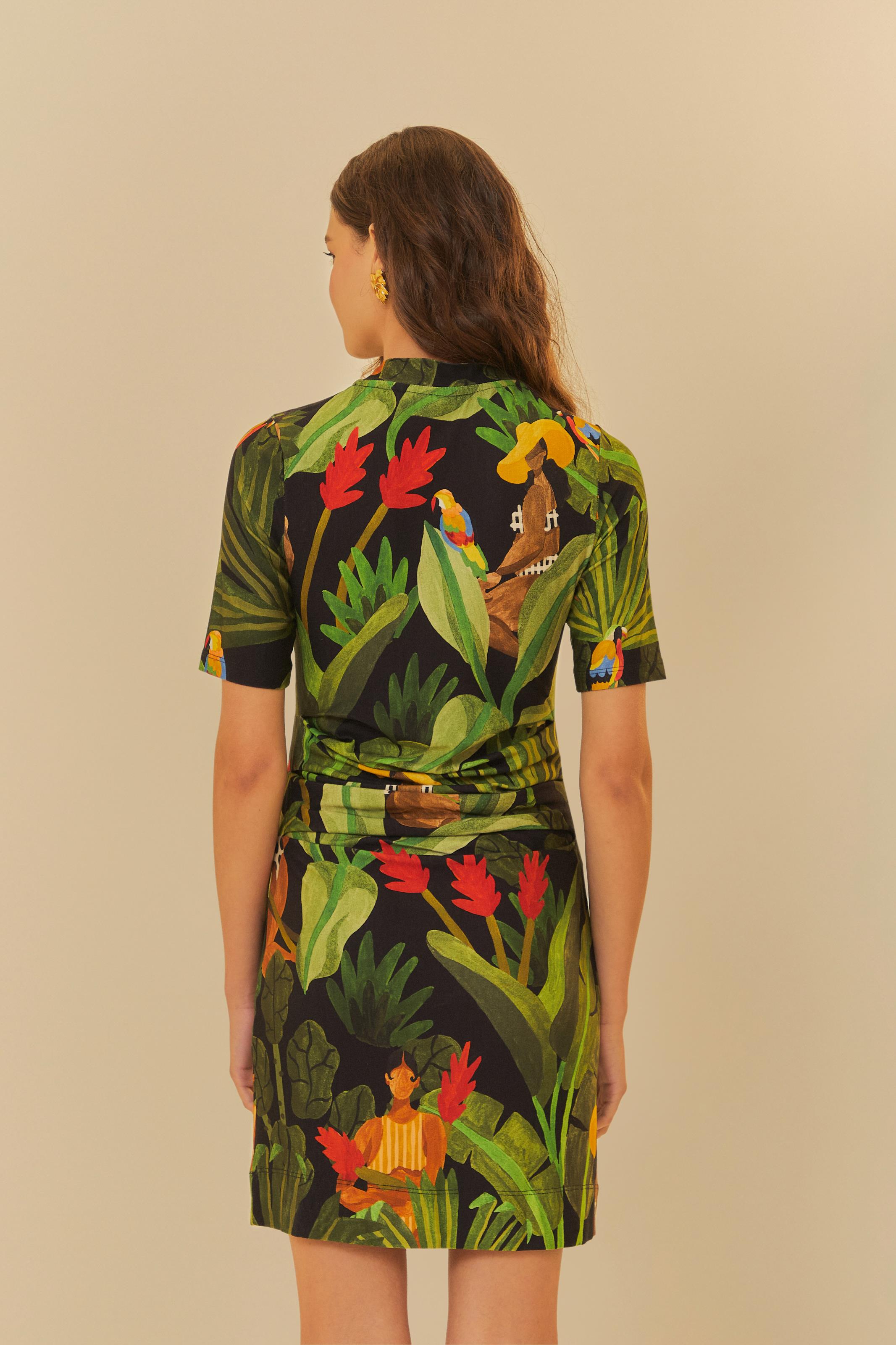 Vestido Curto Estampado Beleza Tropical 2