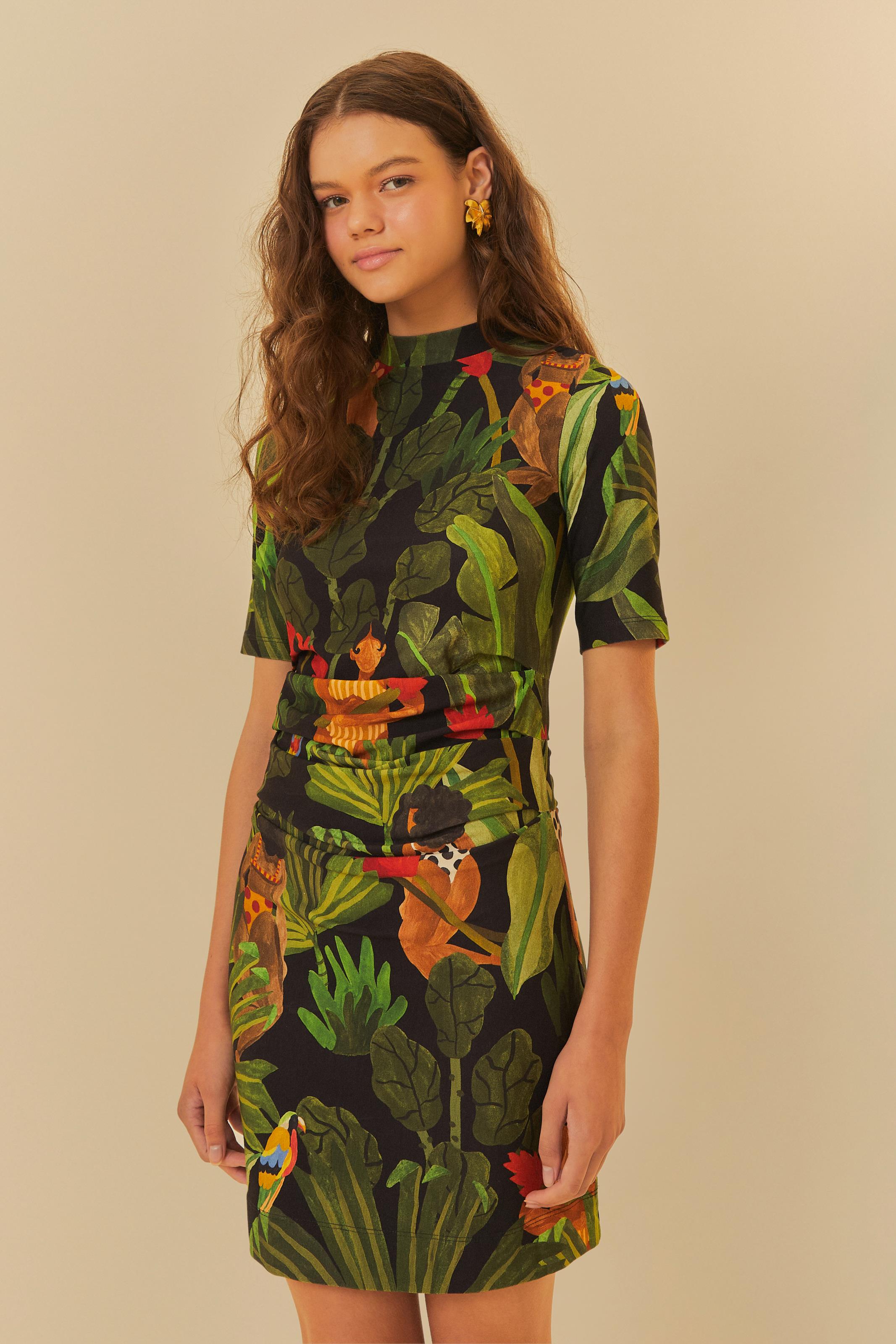 Vestido Curto Estampado Beleza Tropical 1