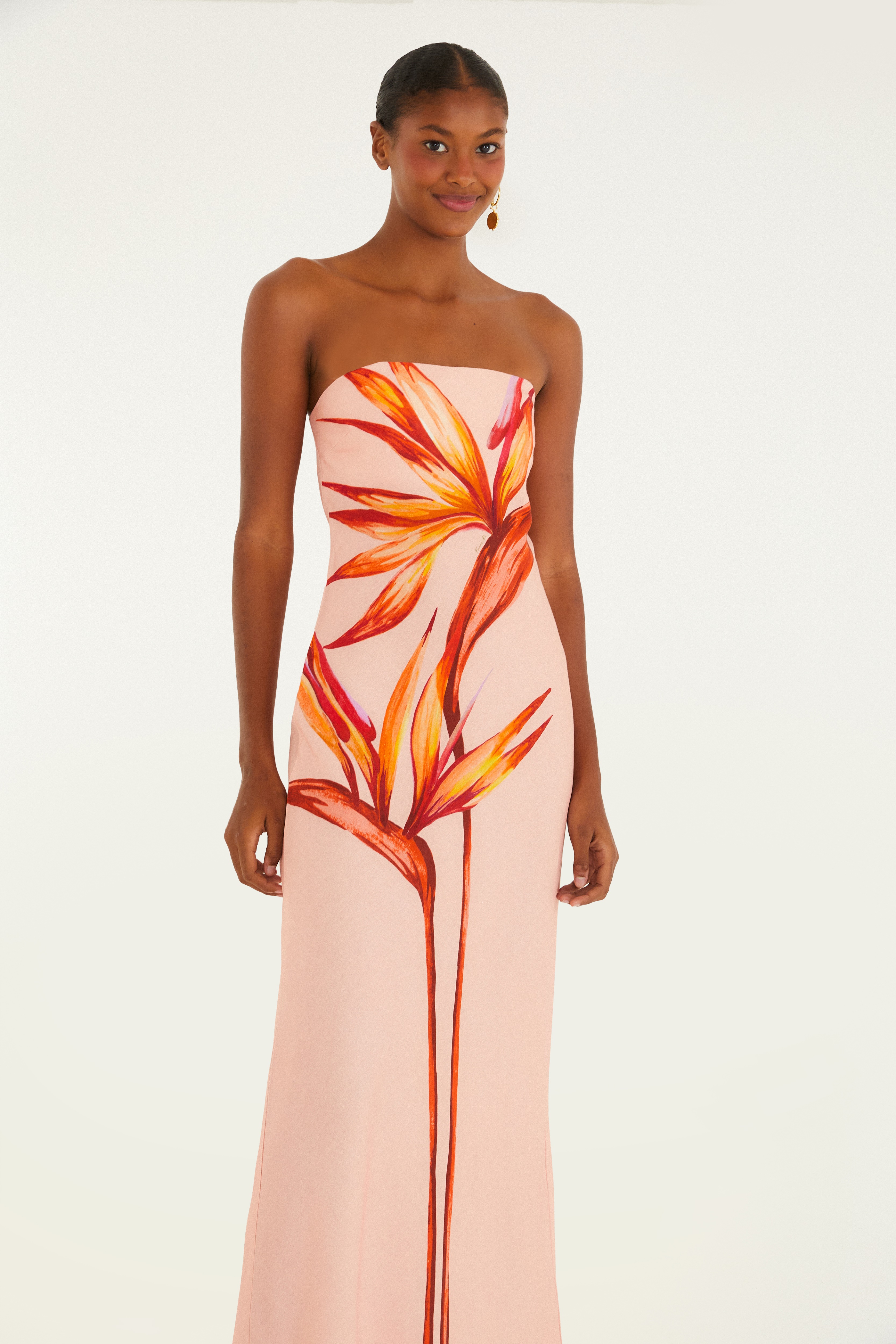 Vestido Sem Alça Estampado Maxi Estrelícia 2