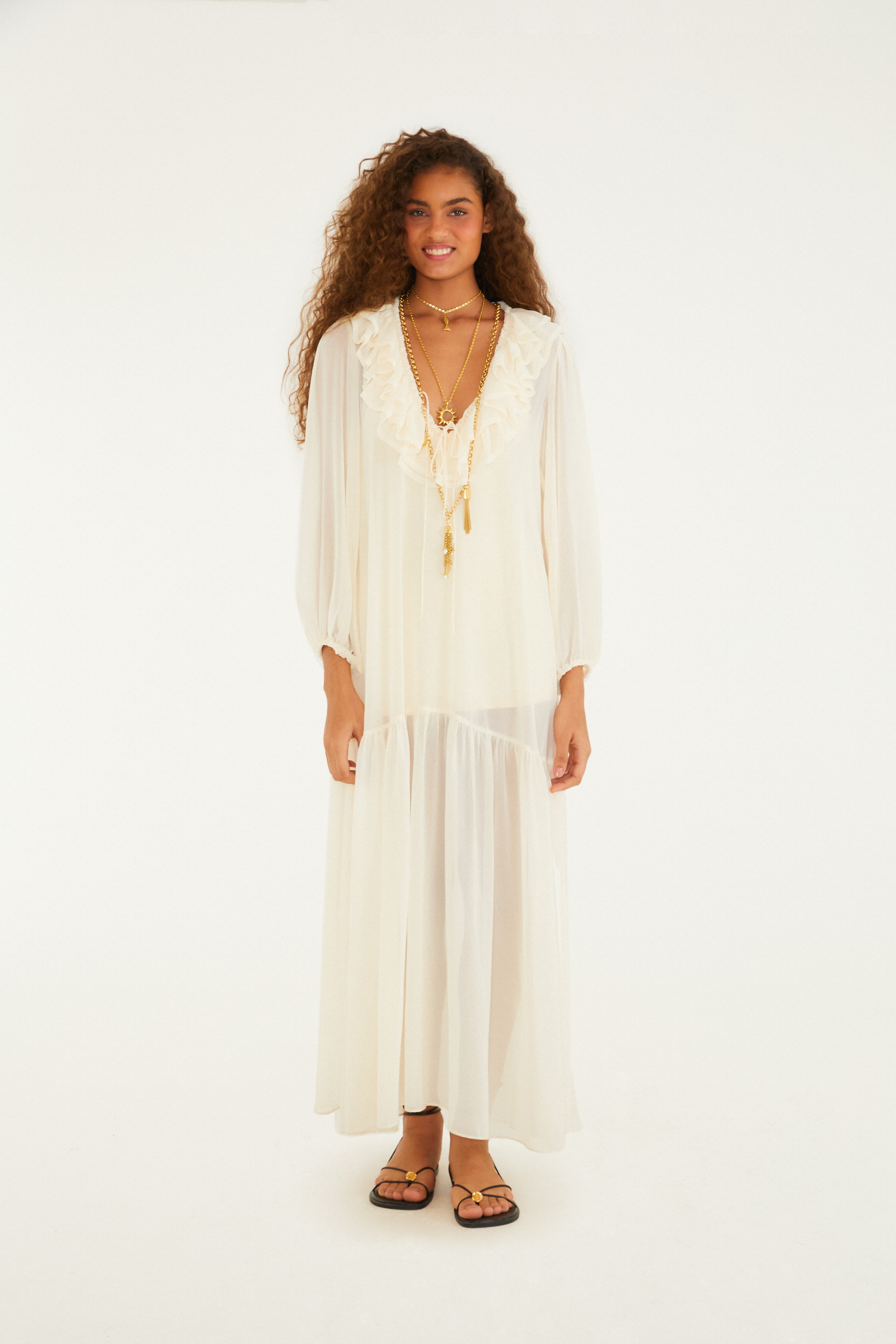 Vestido Babado Mangas 1