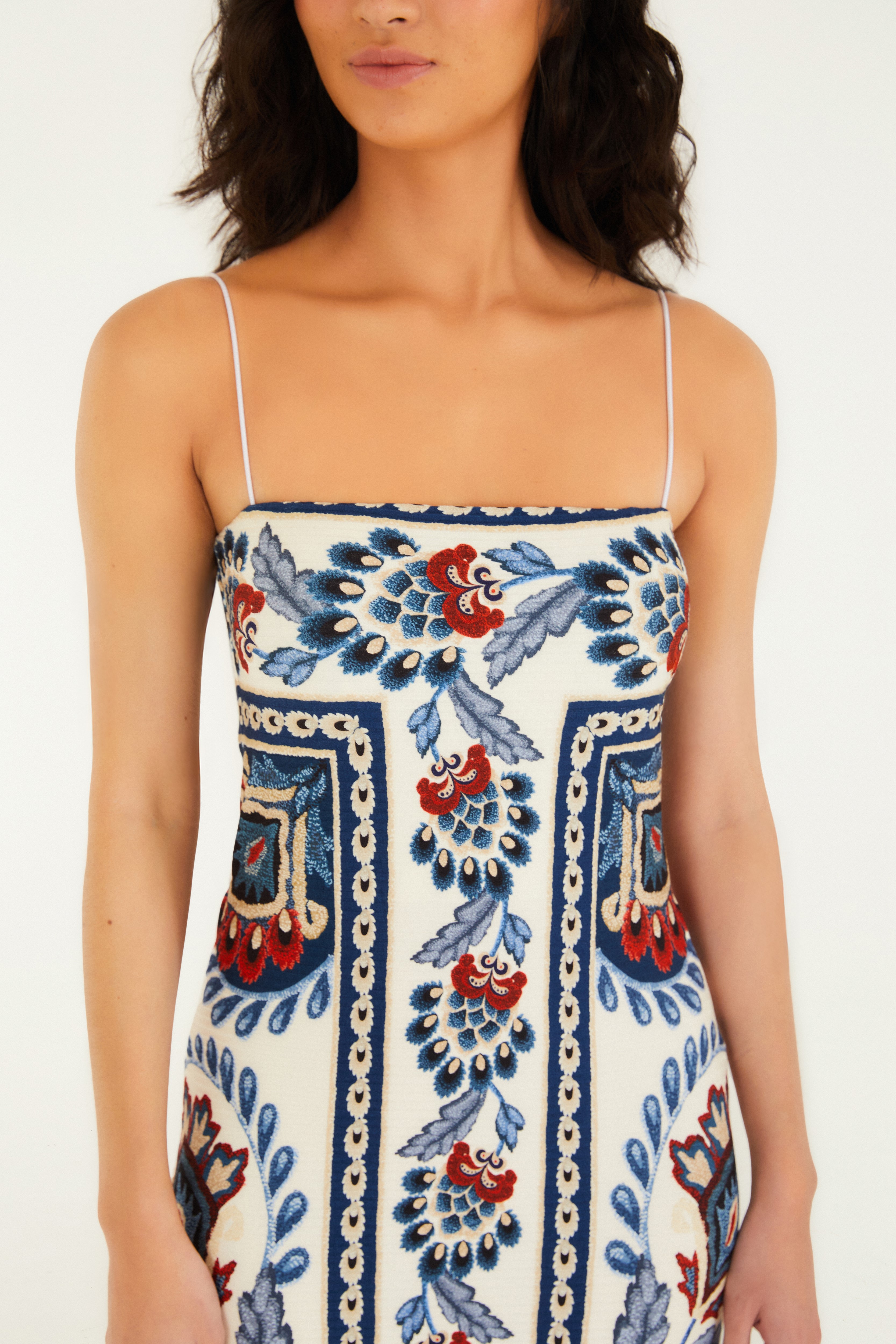 Vestido Midi Estampado Lenço Náutico 3
