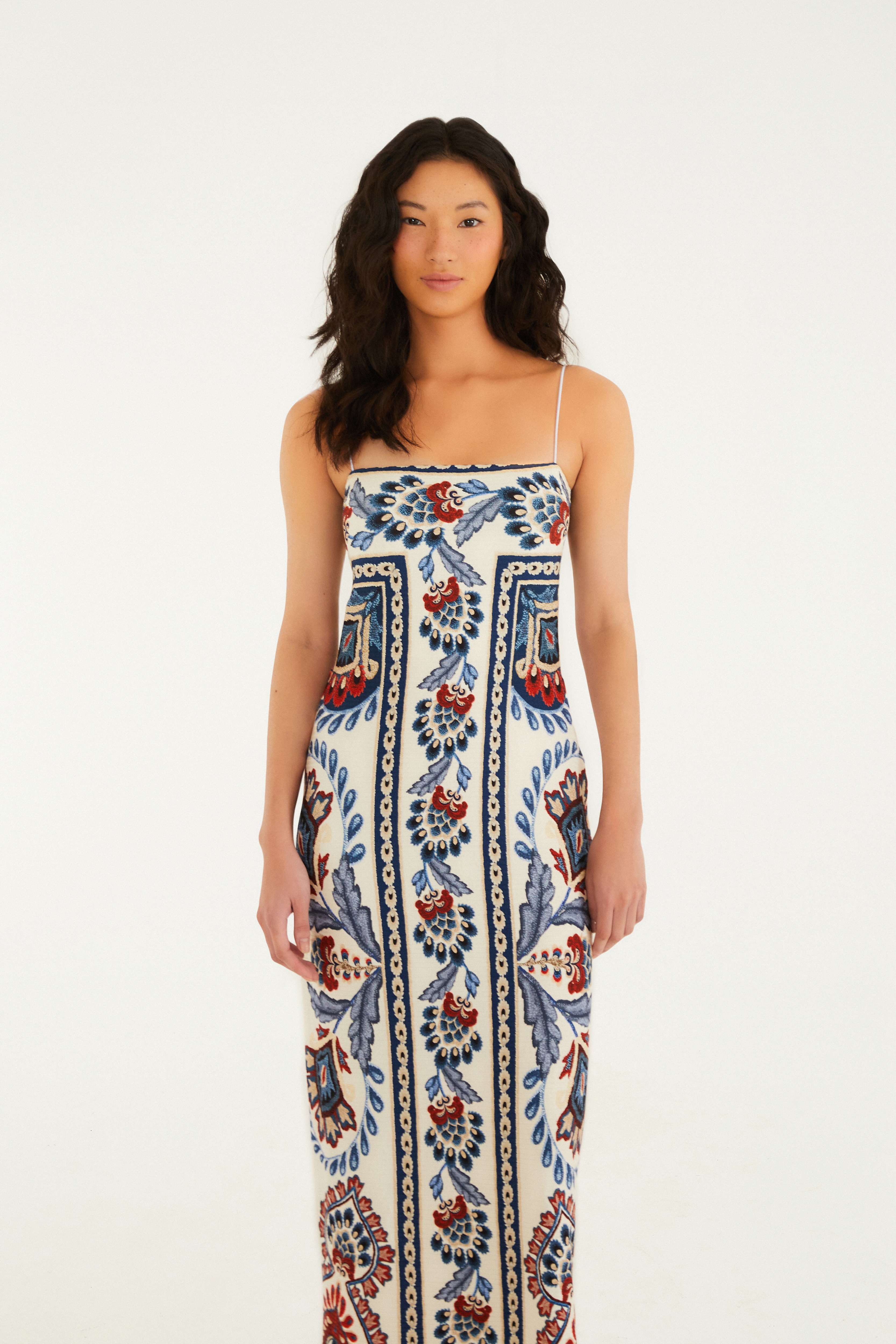 Vestido Midi Estampado Lenço Náutico 2