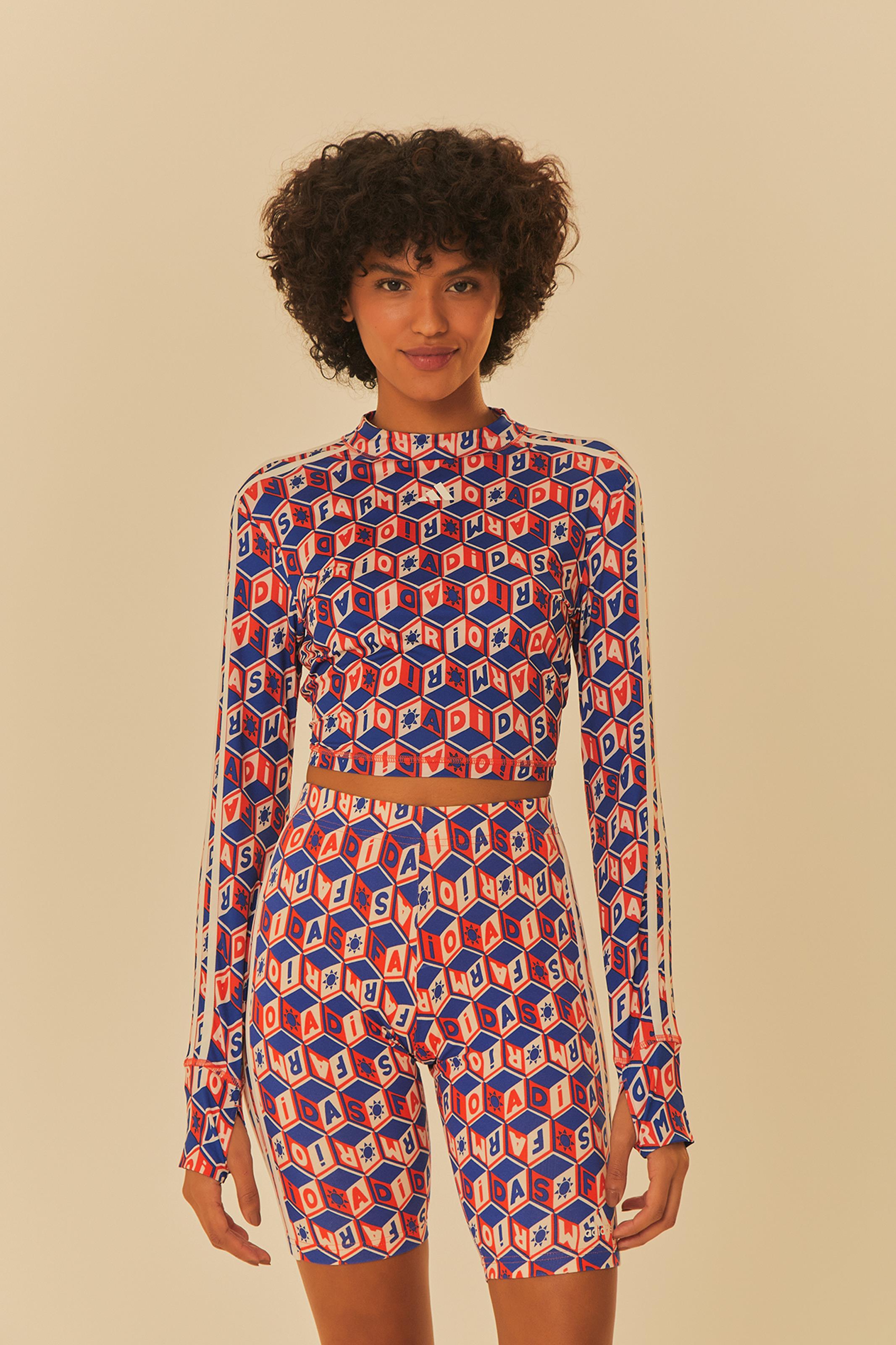 Conjunto Cropped Adidas Manga Longa Logomania 2